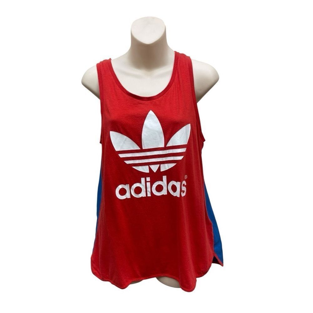 Adidas Originals Trefoil Tank Top Red Blue Logo Size S